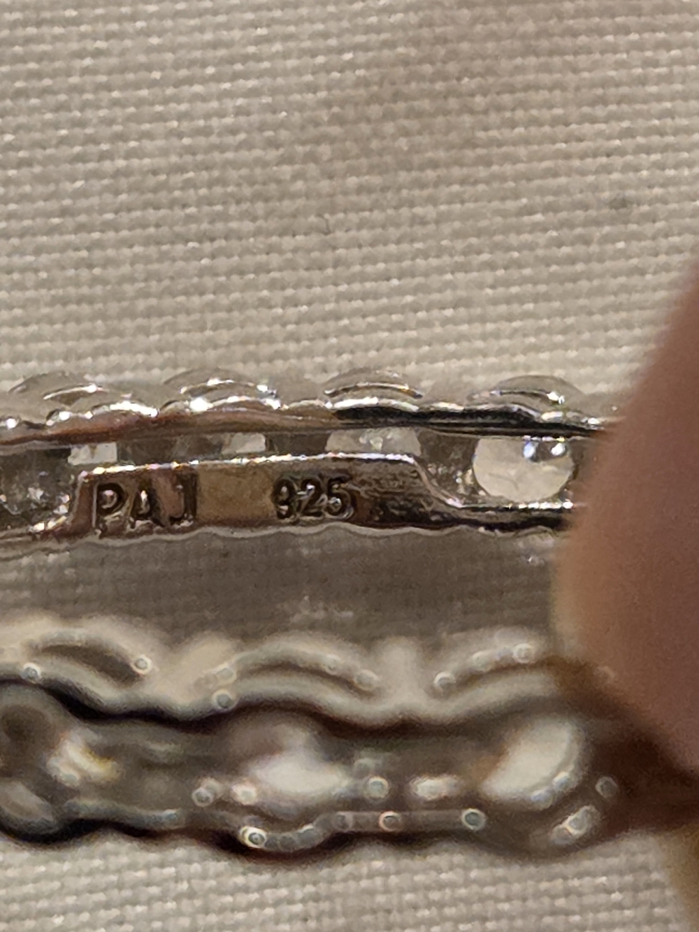 PAJ 925 Sterling Silver & Cubic Zirconia "Inside-Out" Hoop Earrings.